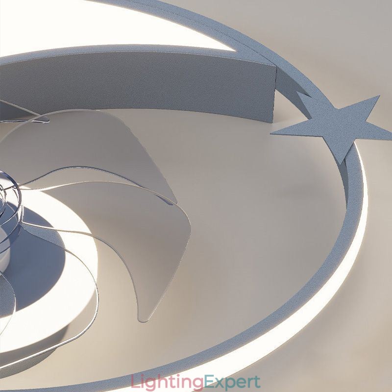 Moon Ceiling Fan Light Creativity Ceiling Lamp