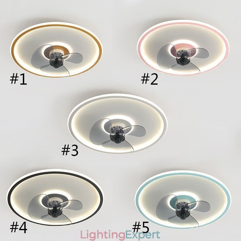 Macaron Ceiling Fan Light Remote Control Decor Ventilateur