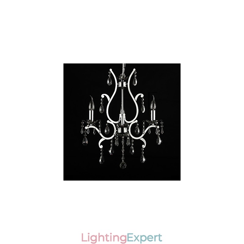 Crystal Chandelier with 3 Lights in Metal