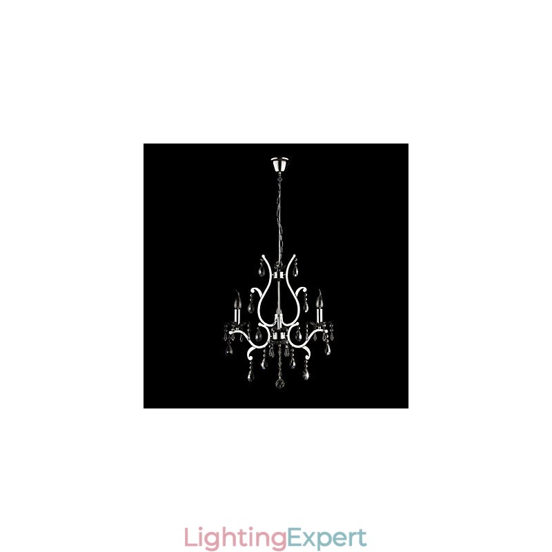Crystal Chandelier with 3 Lights in Metal
