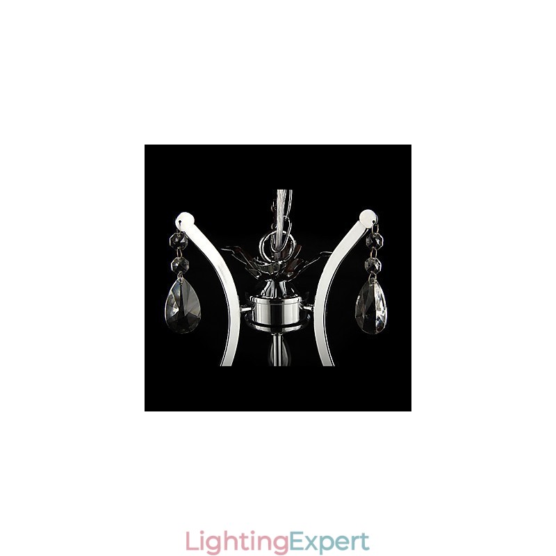Crystal Chandelier with 3 Lights in Metal