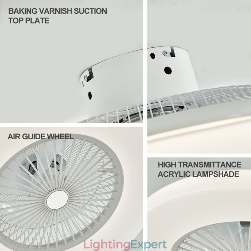 Fan Ceiling Light Trichromatic Dimming 3 Speed Remote Control