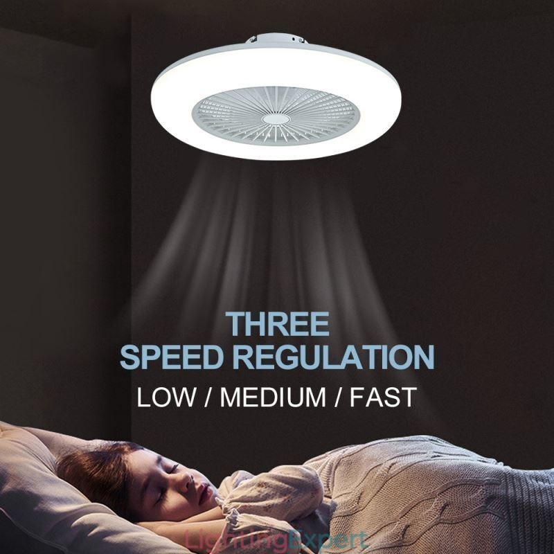 Fan Ceiling Light Trichromatic Dimming with Remote Control 3 Speed