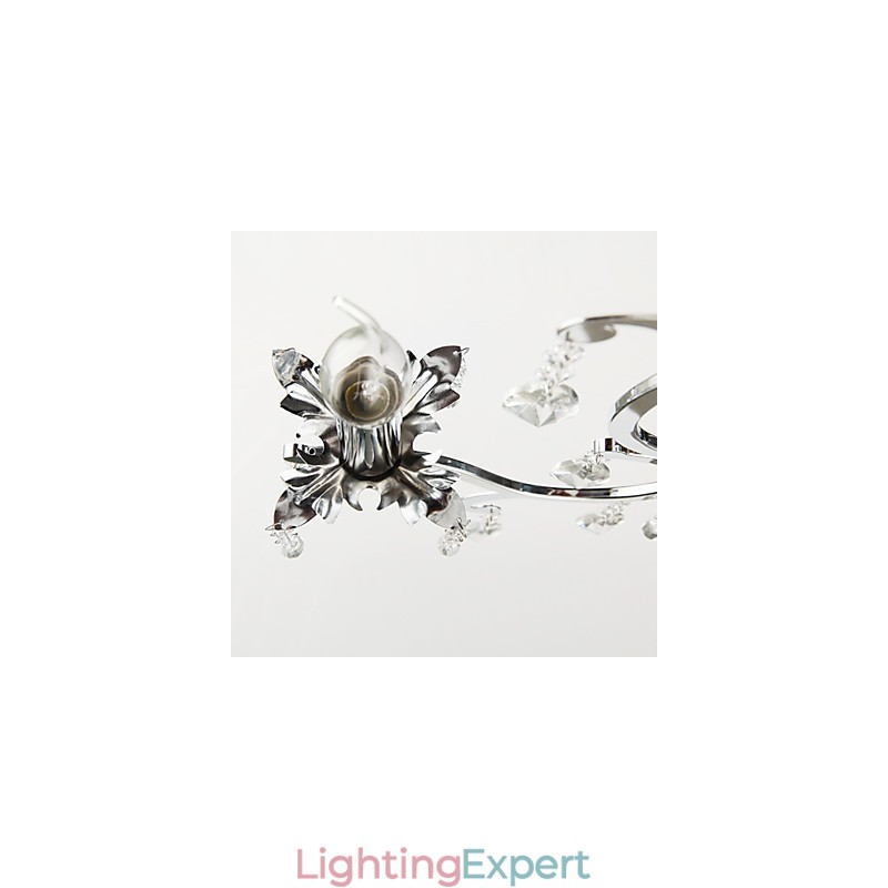 Crystal Chandelier with 3 Lights in Metal
