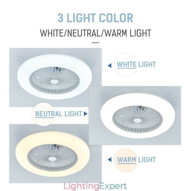 Fan Ceiling Light Trichromatic Dimming with Remote Control 3 Speed