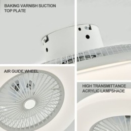 Fan Ceiling Light Trichromatic Dimming with Remote Control 3 Speed