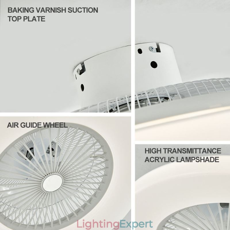 Fan Ceiling Light Trichromatic Dimming with Remote Control 3 Speed