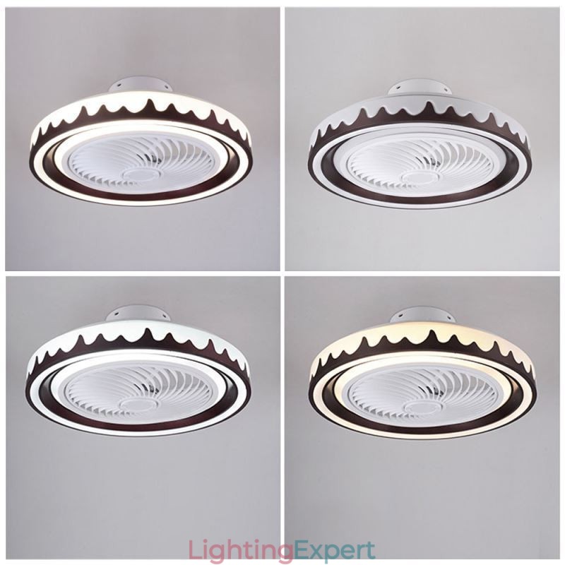 Round Fan Ceiling Light Fixture 3 Speed with Remote Control