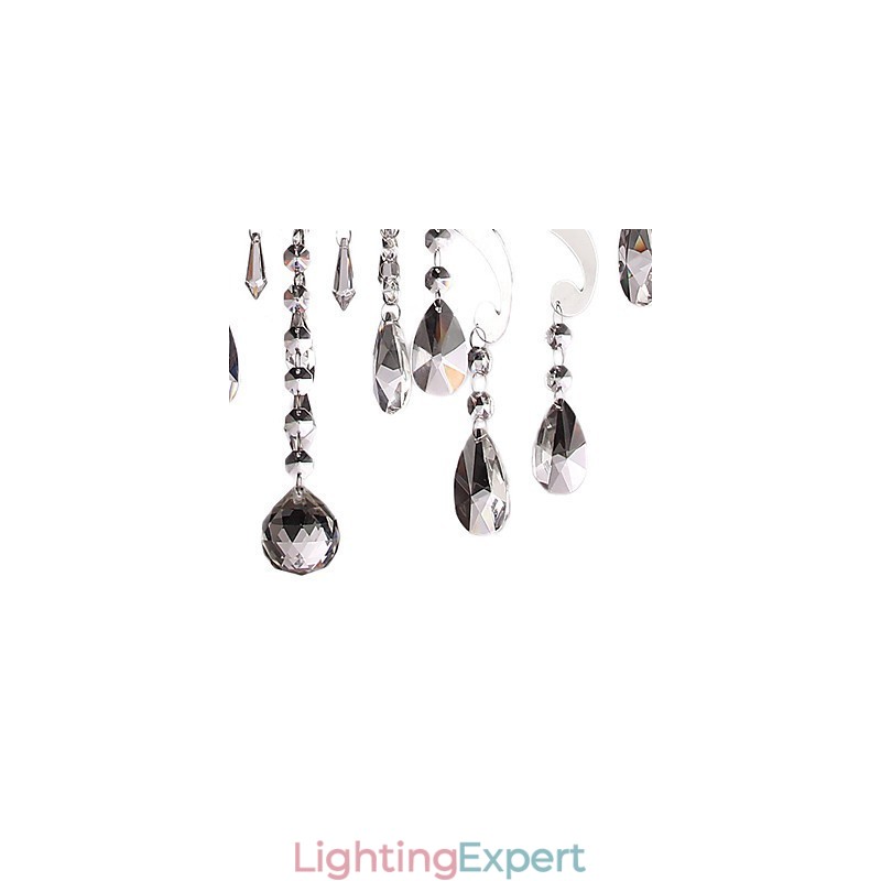 Crystal Chandelier with 3 Lights in Metal