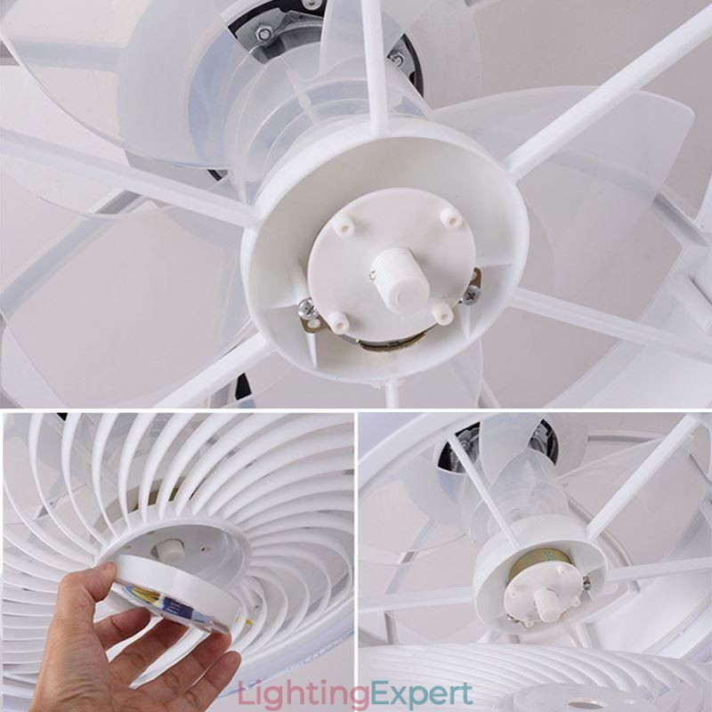 Round Fan Ceiling Light Fixture 3 Speed with Remote Control