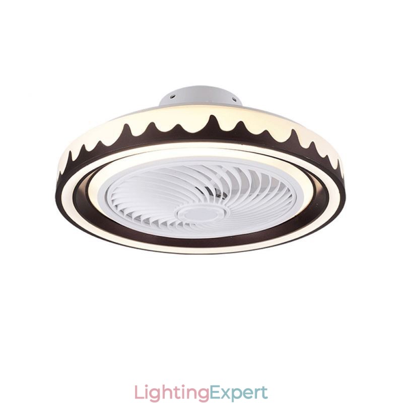 Round Fan Ceiling Light Fixture 3 Speed with Remote Control