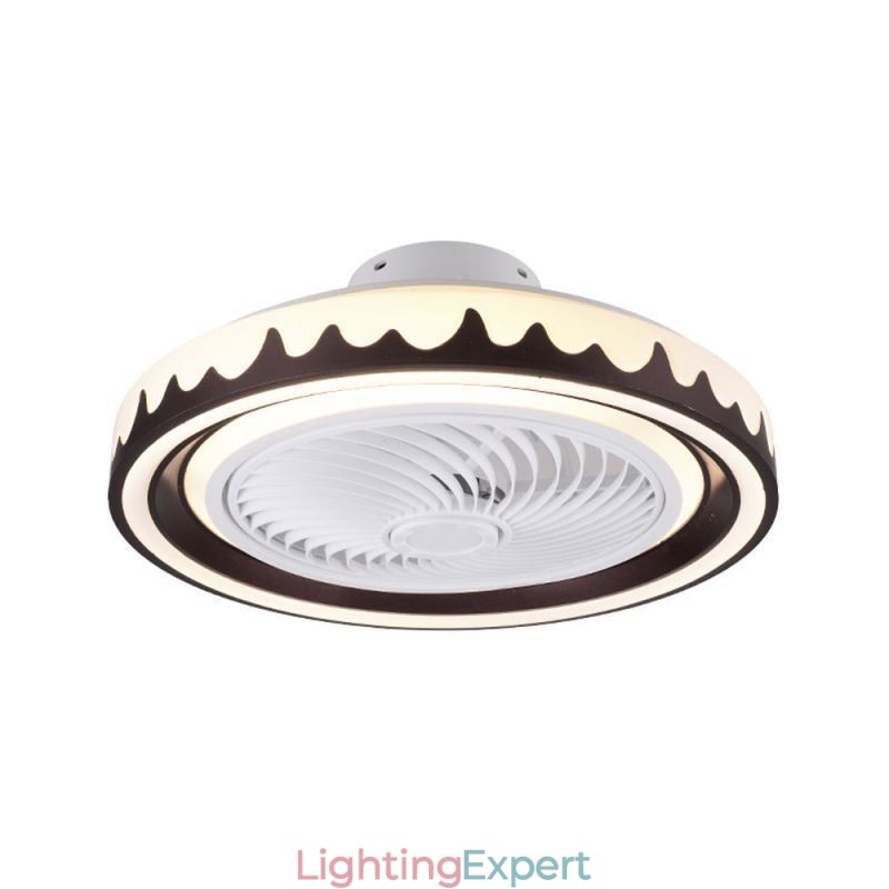 Round Fan Ceiling Light Fixture 3 Speed with Remote Control