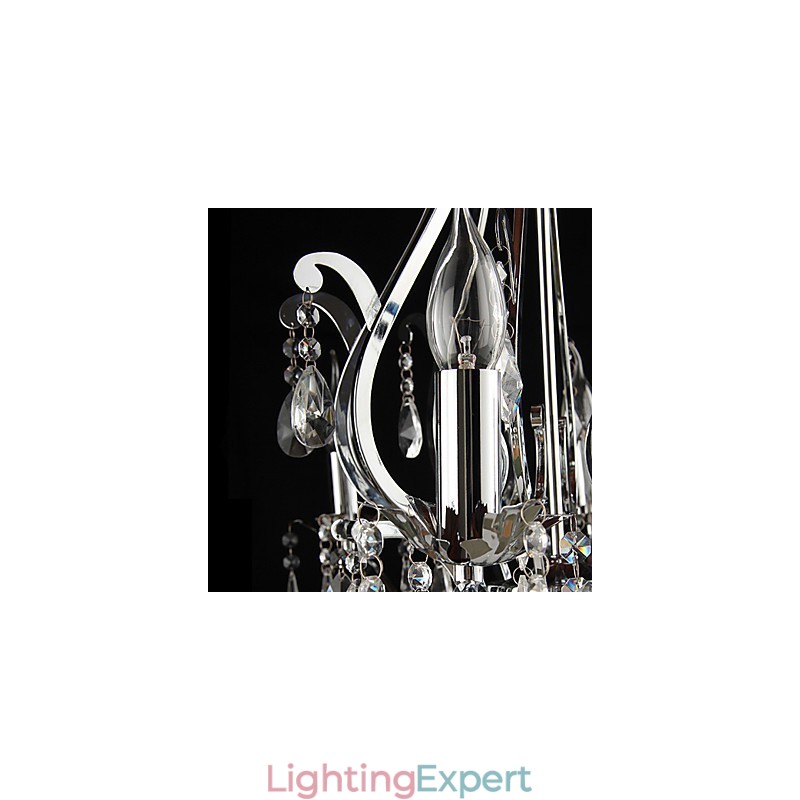 Crystal Chandelier with 3 Lights in Metal
