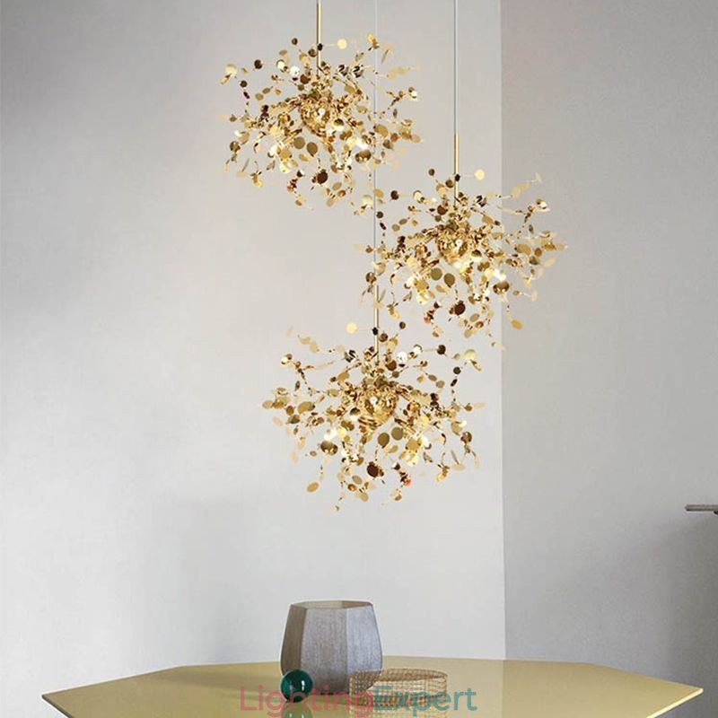 3 Lights Chandelier Light Stainless Steel Pendant Lighting Ceiling Light Fixture