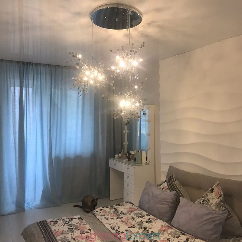 Sequin Chandelier Stainless Steel Pendant Lighting Dining