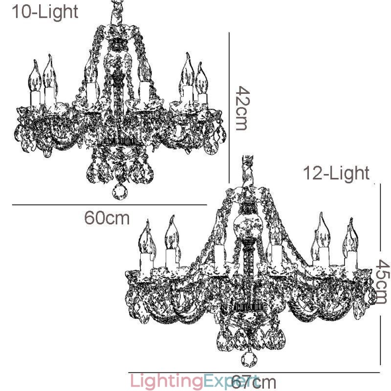 Transparent Crystal Chandelier European Luxury Decrative Ceiling Light