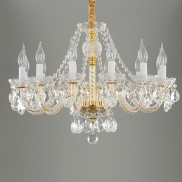 Transparent Crystal Chandelier European Gold Body Luxury Decrative Ceiling Light