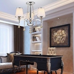 Modern Contemporary Crystal Chrome Metal Chandelier