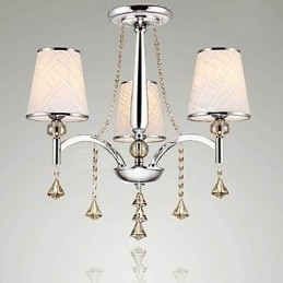 Modern Contemporary Crystal Chrome Metal Chandelier