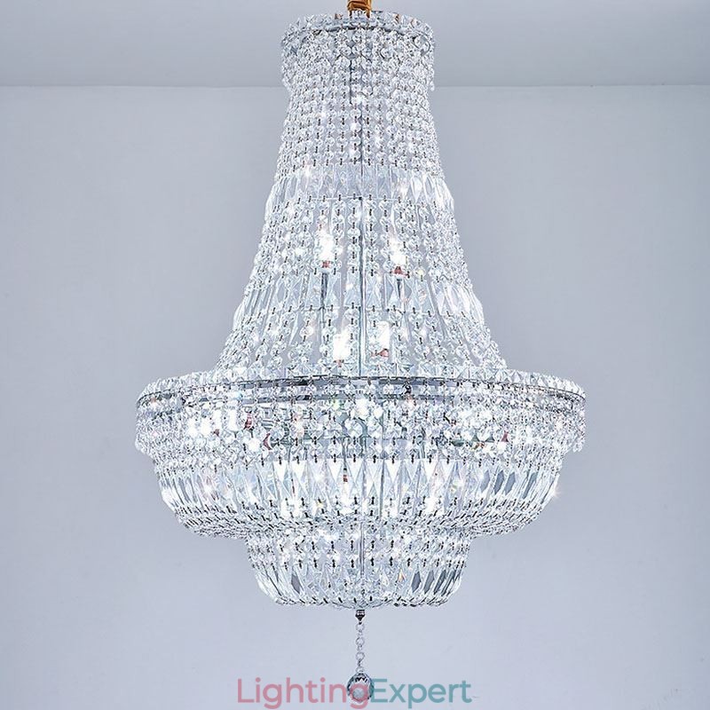 Retro Crystal Chandelier American Luxury Crystal Ceiling Light With 18 Lights