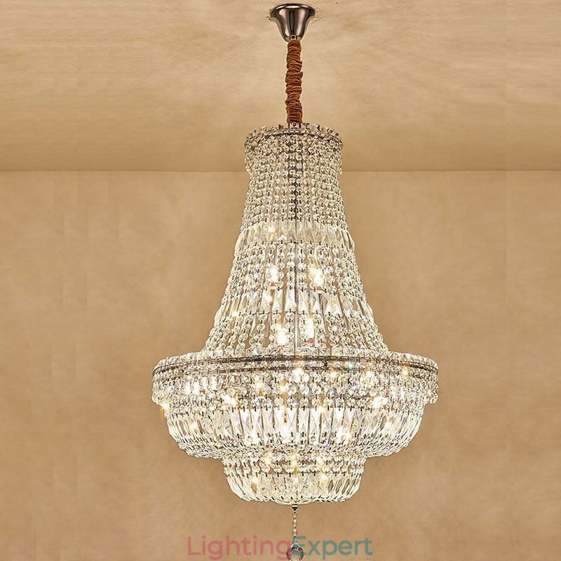 Retro Crystal Chandelier American Luxury Crystal Ceiling Light With 18 Lights