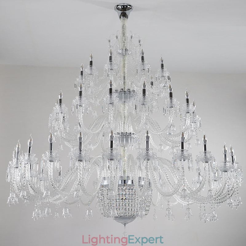 European Crystal Chandelier Decoration Ceiling Light With 50 Lights