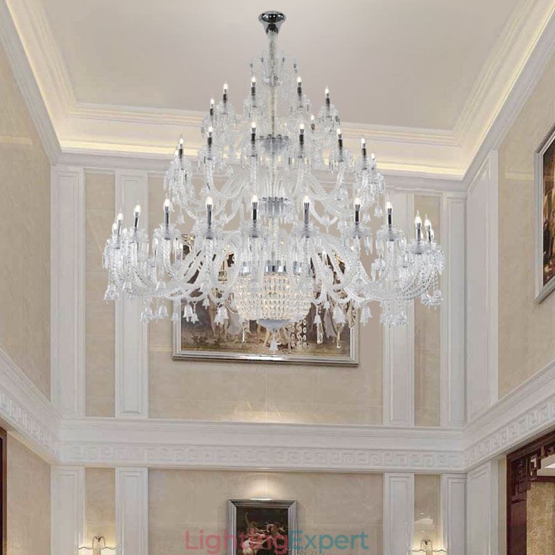 European Crystal Chandelier Decoration Ceiling Light With 50 Lights