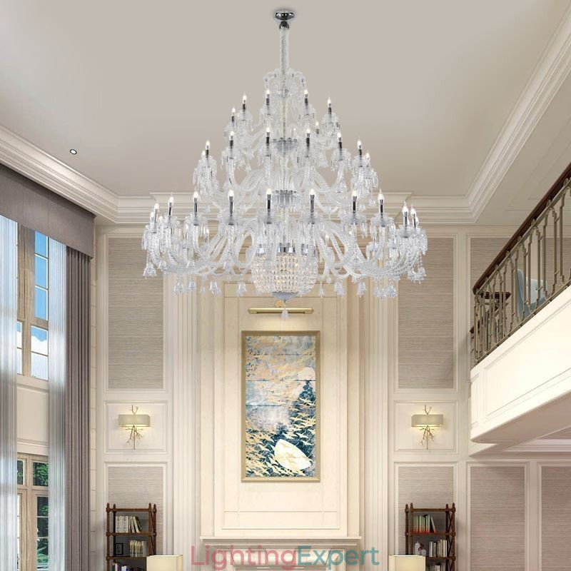 European Crystal Chandelier Decoration Ceiling Light With 50 Lights