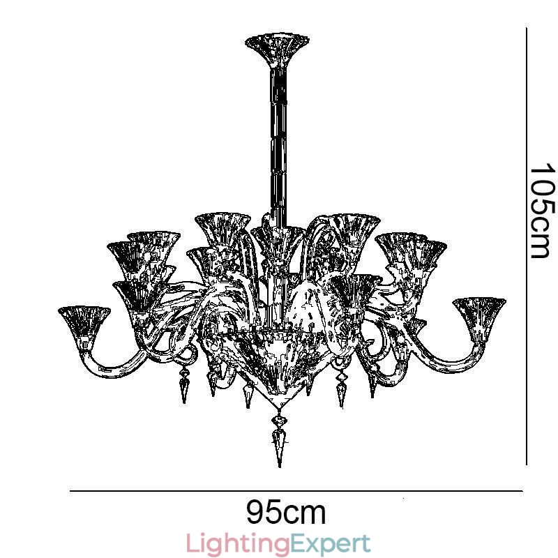 European Crystal Chandelier Decoration Ceiling Light With 12 Lights
