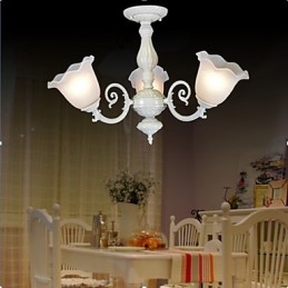 Flush Mount Three Lights White European Retro Classic
