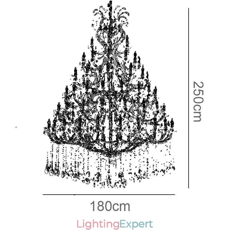 Luxury Crystal Chandelier Decoration Ceiling Light With 96 Lights