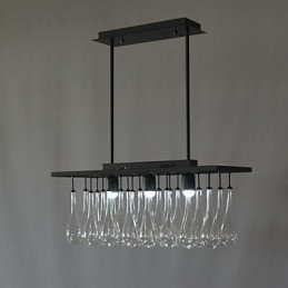 Modern Contemporary Crystal Painting Metal Chandelier