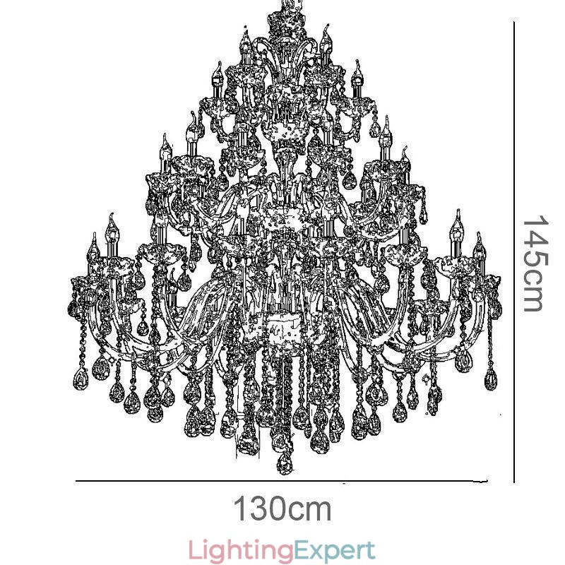 European Crystal Chandelier Luxury Ceiling Light With 30 Lights