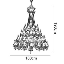 European Crystal Chandelier Ceiling Light With 48 Lights