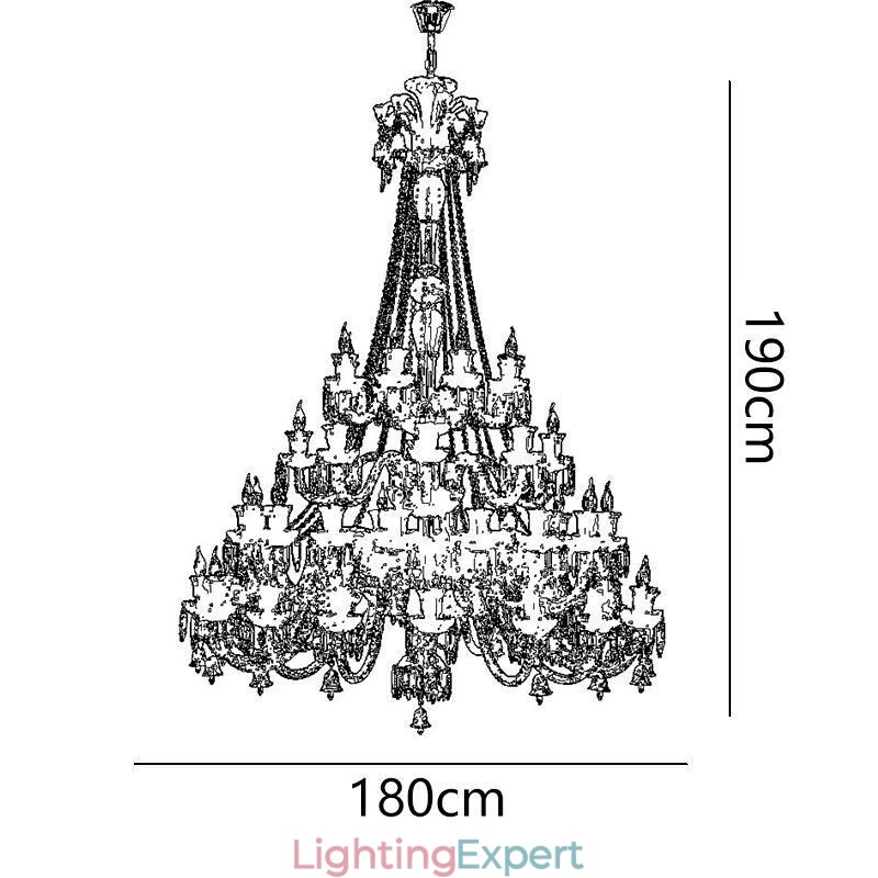 European Crystal Chandelier Ceiling Light With 48 Lights