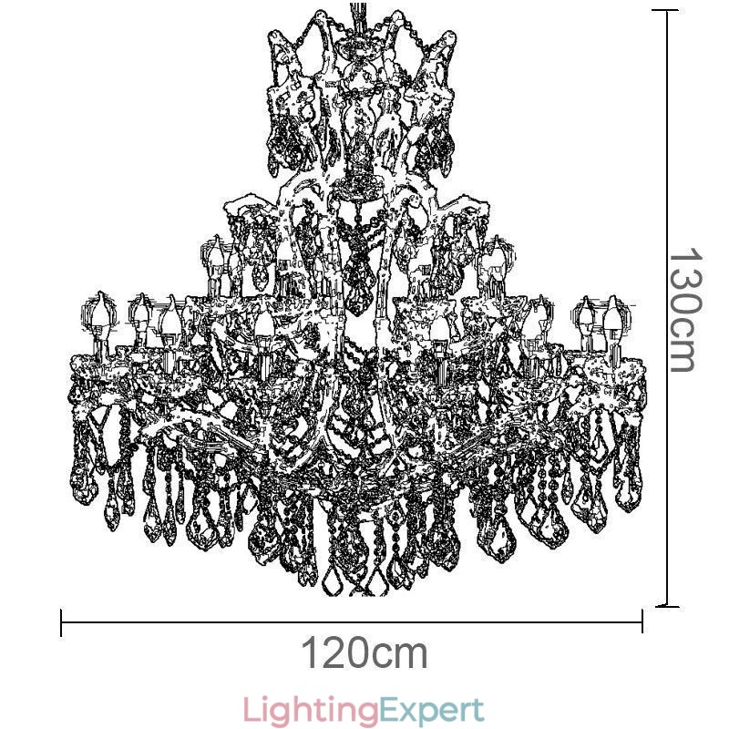 European Crystal Chandelier Decoration Ceiling Light With 24 Lights