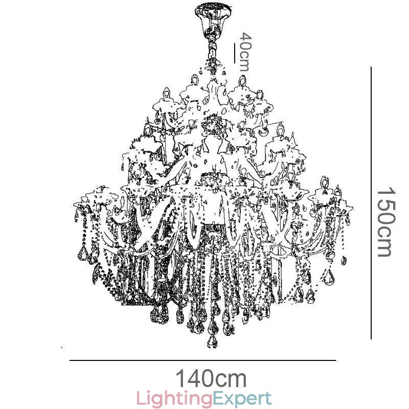 European Crystal Chandelier With 32 Lights Luxury Decoration Ceiling Light