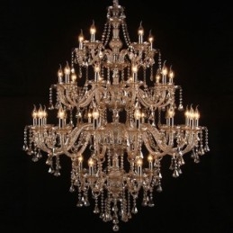 Cognac Crystal Chandelier Ceiling Light With 35 Lights