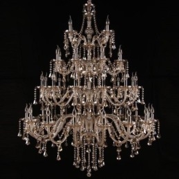 European Crystal Chandelier Cognac Color Ceiling Light With 40 Lights