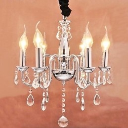 6 light Crystal Pendent Light in Candle Feature
