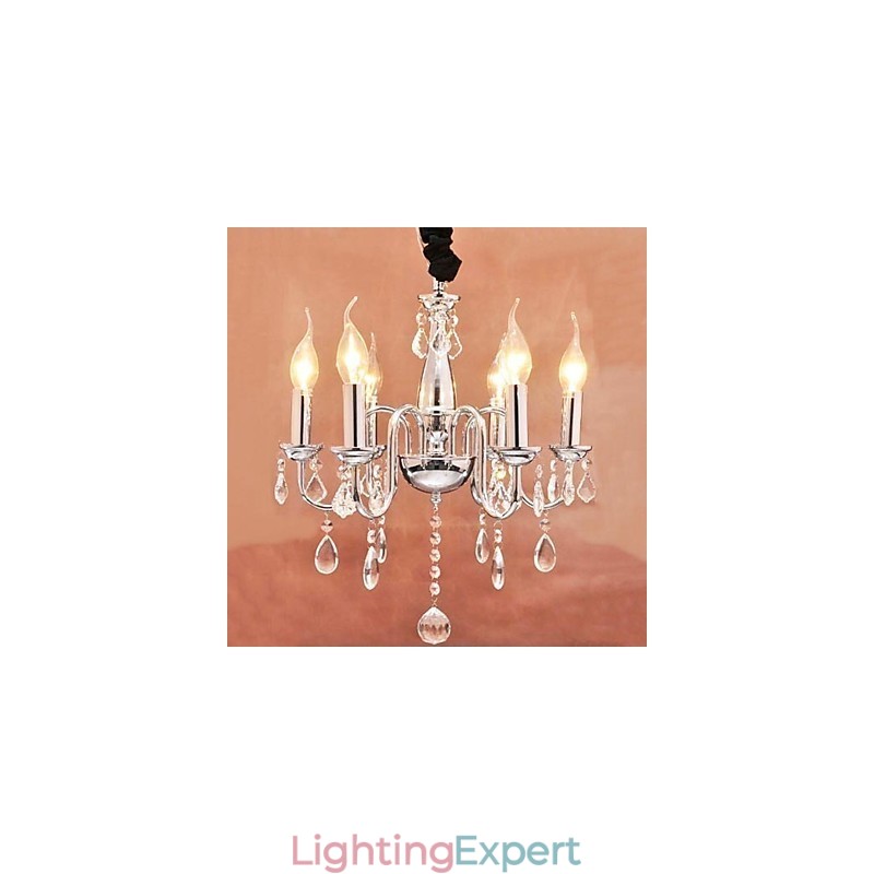 6 light Crystal Pendent Light in Candle Feature