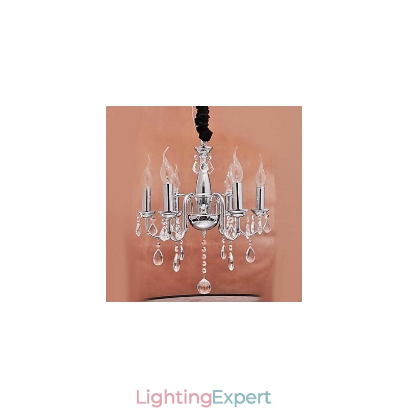 6 light Crystal Pendent Light in Candle Feature