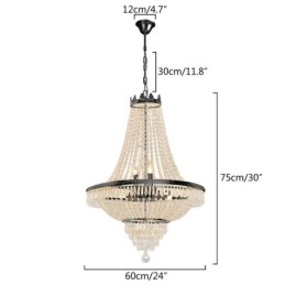 Classic Crystal Chandelier Black Empire Style Pendant Light 9 Lights