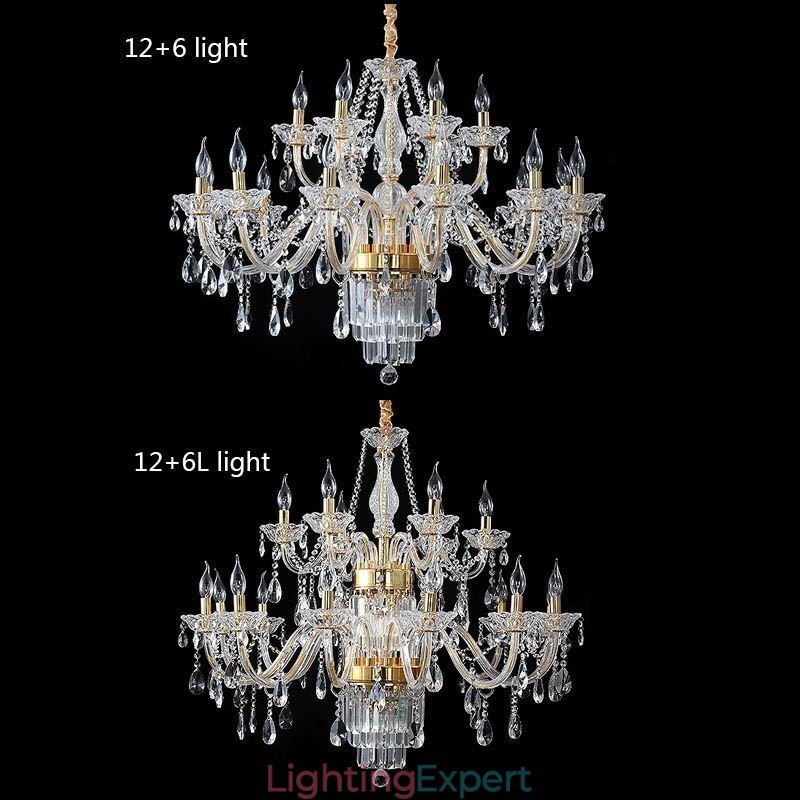 Large Crystal Chandelier European Classic Pendant Light