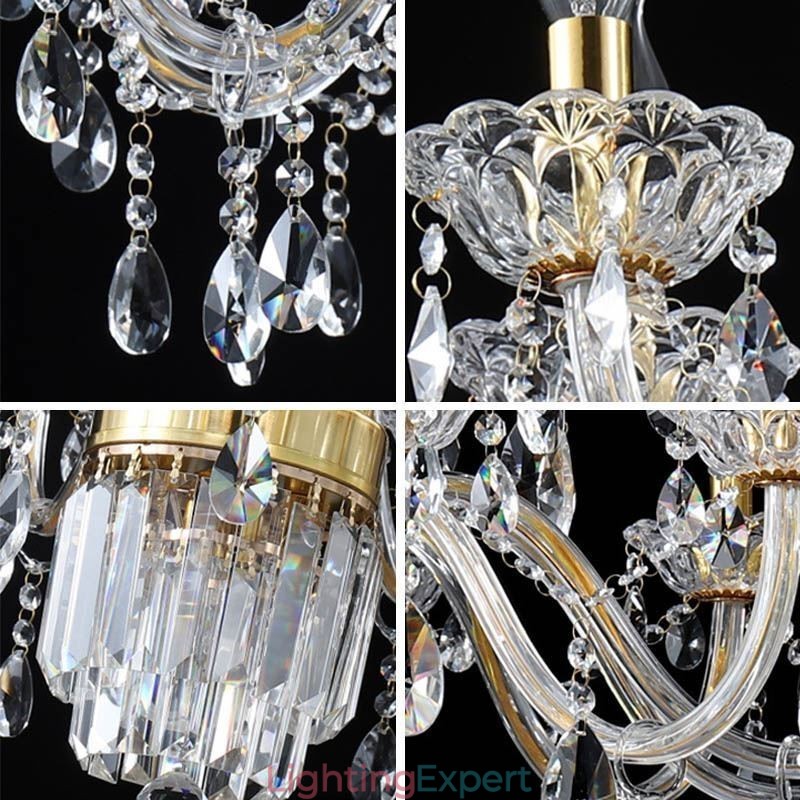 Large Crystal Chandelier European Classic Pendant Light