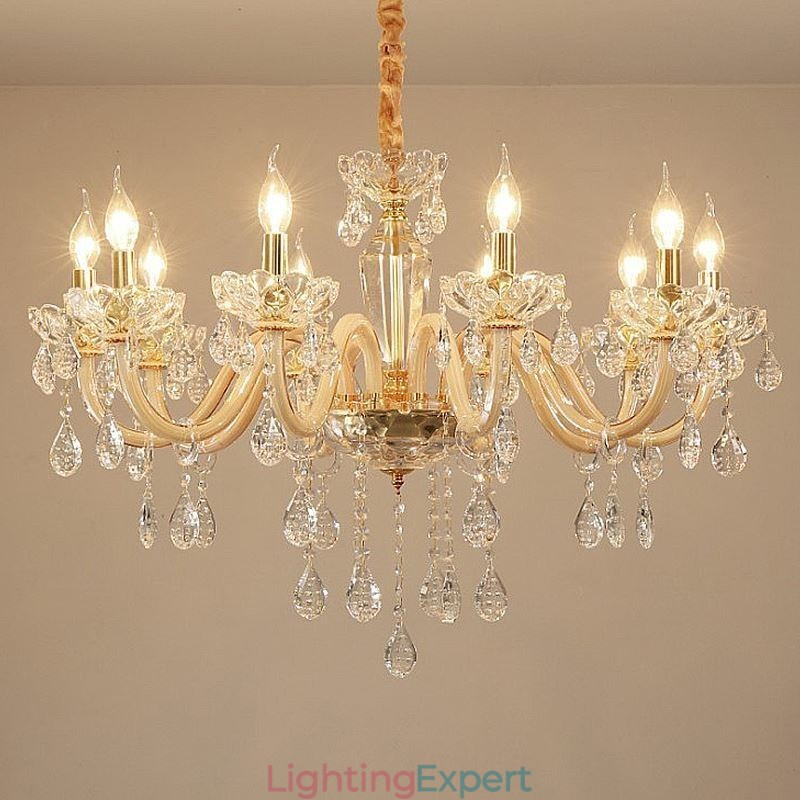 Elegant Crystal Chandelier European Style Glass Pendant Light
