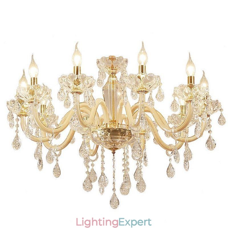 Elegant Crystal Chandelier European Style Glass Pendant Light