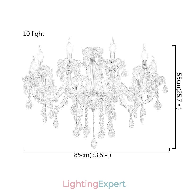 Elegant Crystal Chandelier European Style Glass Pendant Light