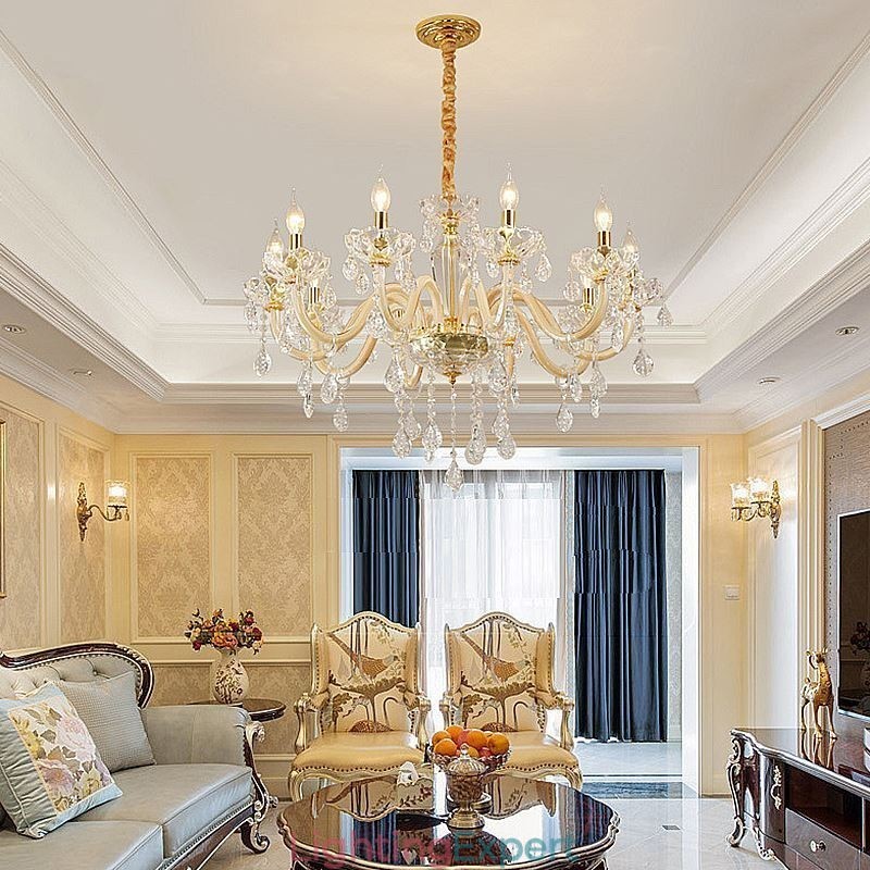 Elegant Crystal Chandelier European Style Glass Pendant Light