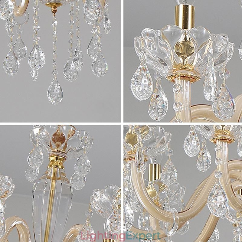 Elegant Crystal Chandelier European Style Glass Pendant Light